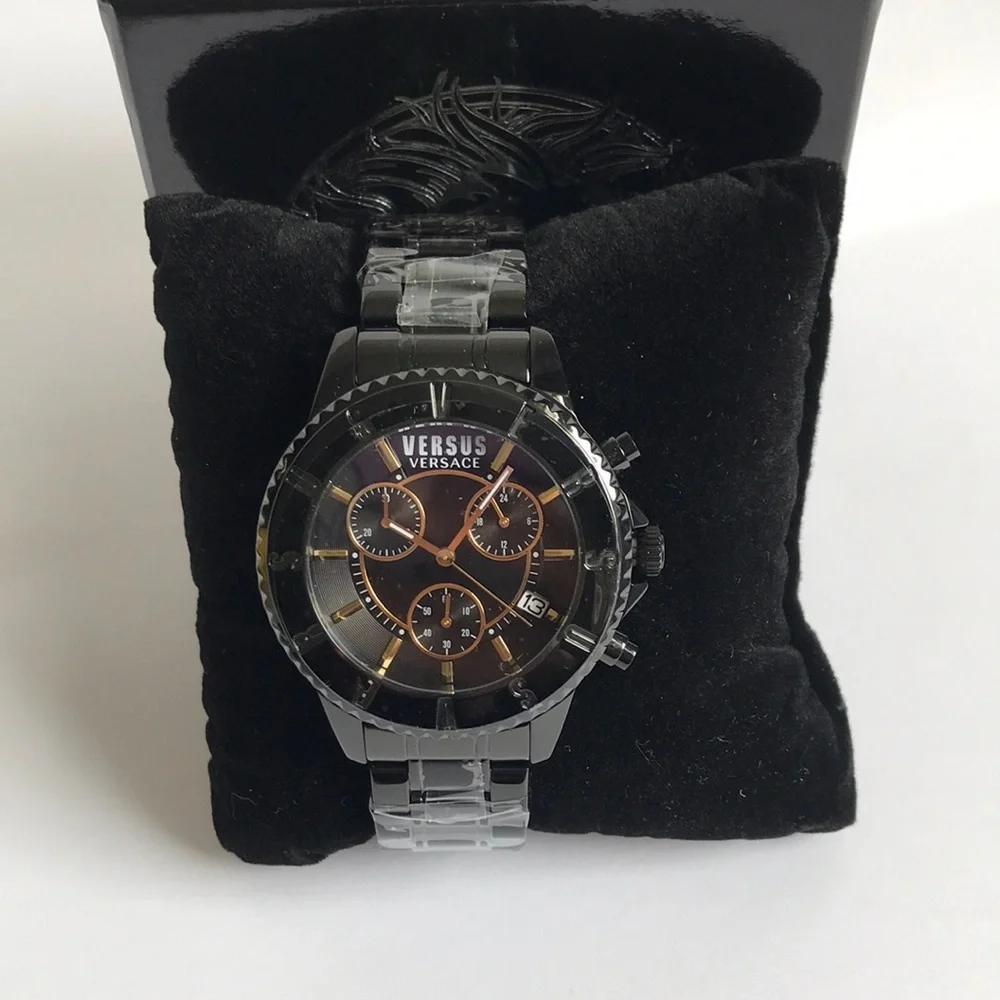 New Authentic VERSUS Versace Tokyo Chronograph Sport Watch – Black